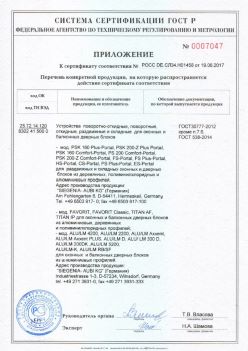 2017.06.19 Воткинск - Приложение к сертификату Устройства поворотные, откидные, Siegenia-Aubi KG. ГОСТ 30777-2012
